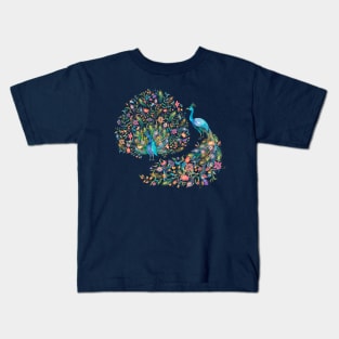 Peacocks and flowers Kids T-Shirt